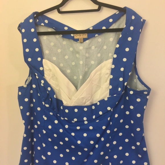 Rockabilly Blue and White Top BNWOT 22 - Picture 4 of 7